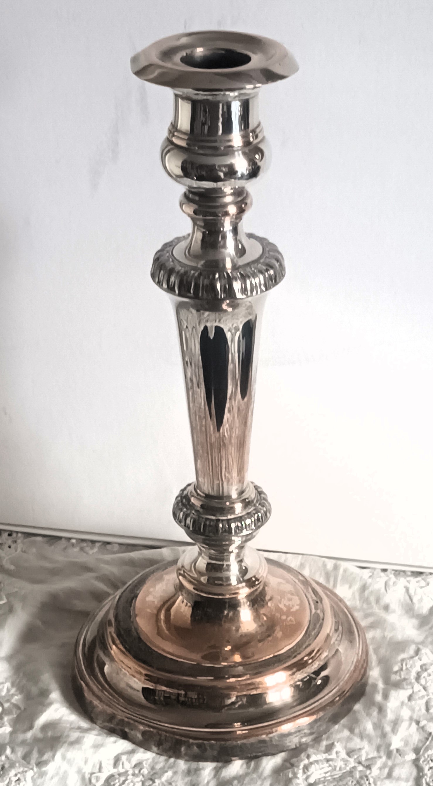 Antique English Victorian Old Sheffield Plate Candlestick